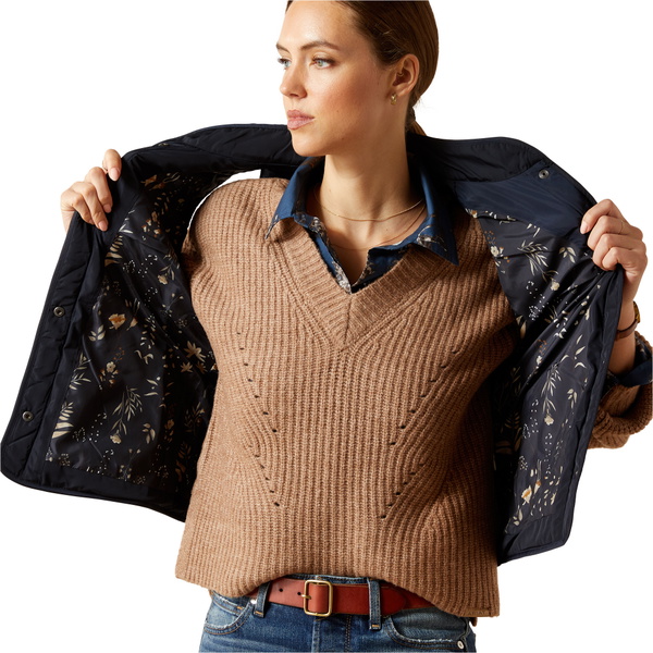 2026 Ariat Womens Woodside Vest 10062688 - Navy / Navy Floral Print